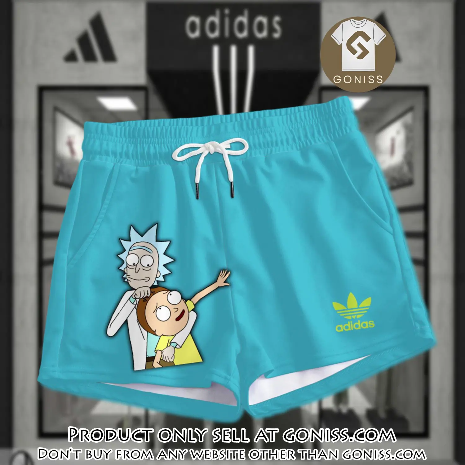 Premium rick and morty in adidas women shorts lady beach shorts wms1084 gn1229530